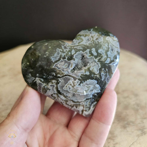 Moss Agate | Double Heart 175gm