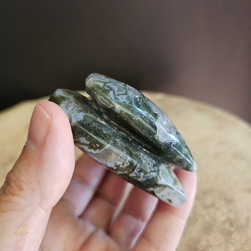 Moss Agate | Double Heart 175gm