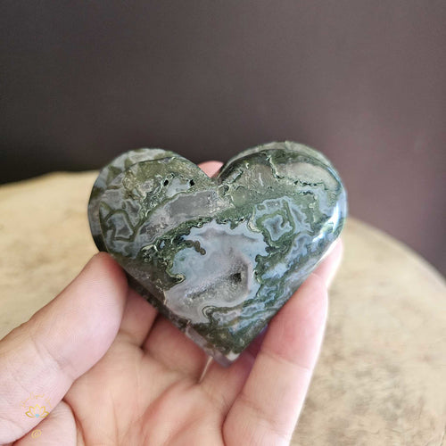 Moss Agate | Double Heart 175gm