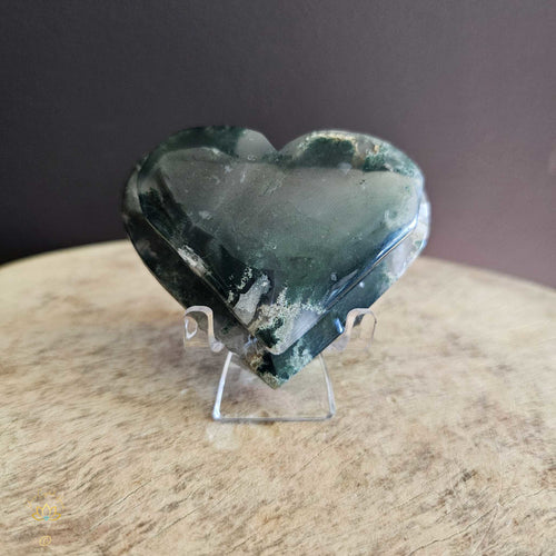 Moss Agate | Double Heart 175gms