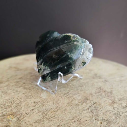 Moss Agate | Double Heart 175gms