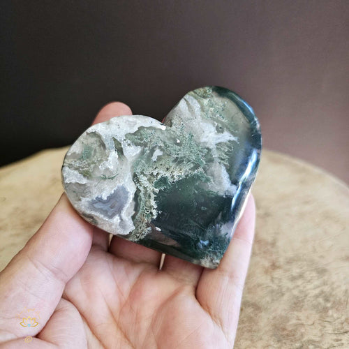 Moss Agate | Double Heart 175gms