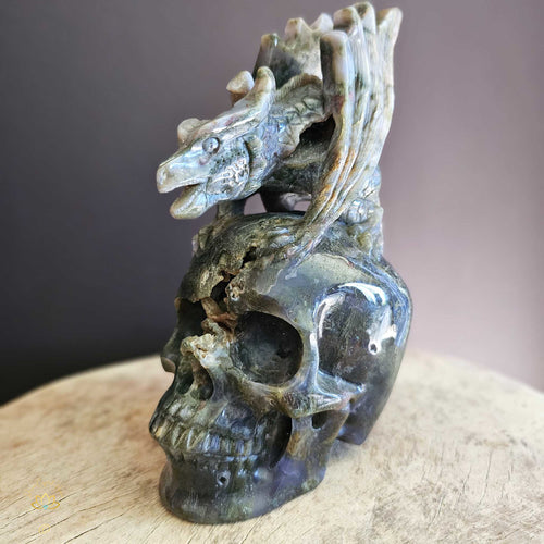 Moss Agate Dragon Skull | Wayshower To Truth