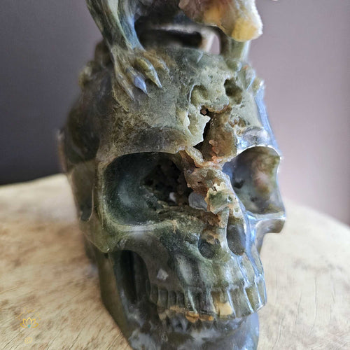 Moss Agate Dragon Skull | Wayshower To Truth