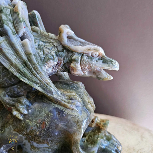 Moss Agate Dragon Skull | Wayshower To Truth