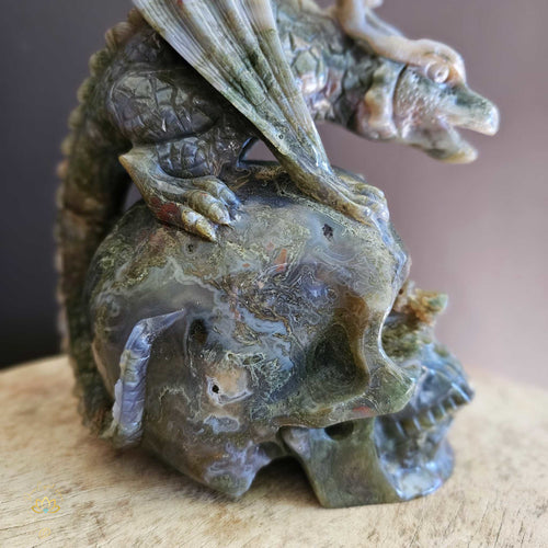 Moss Agate Dragon Skull | Wayshower To Truth