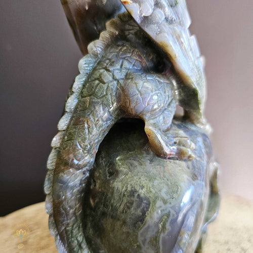 Moss Agate Dragon Skull | Wayshower To Truth