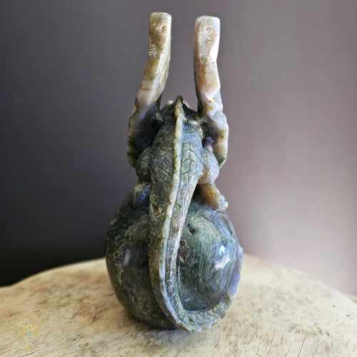 Moss Agate Dragon Skull | Wayshower To Truth