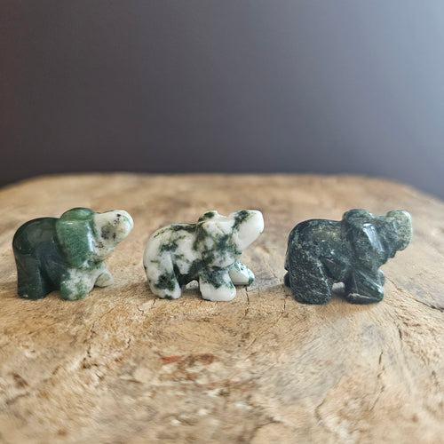 Moss Agate | Mini Elephants