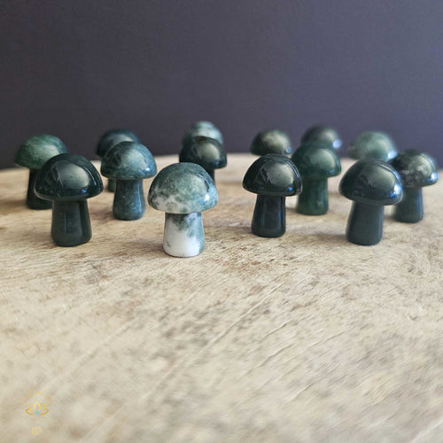 Moss Agate Mini Mushrooms