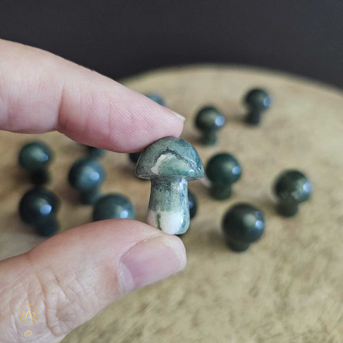 Moss Agate Mini Mushrooms