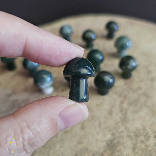 Moss Agate Mini Mushrooms