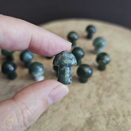 Moss Agate Mini Mushrooms