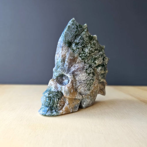 Moss Agate Skull | Mystic Mohawk