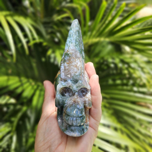 Moss Agate Skull | Mystic Mohawk