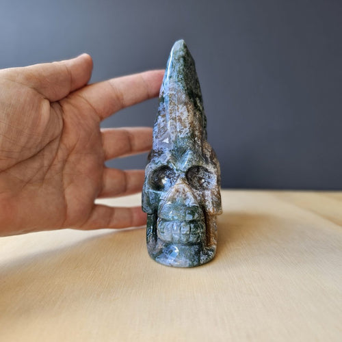 Moss Agate Skull | Mystic Mohawk