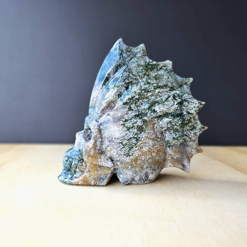 Moss Agate Skull | Mystic Mohawk