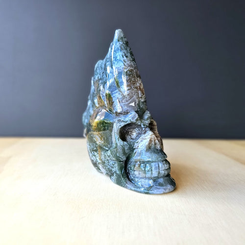 Moss Agate Skull | Mystic Mohawk