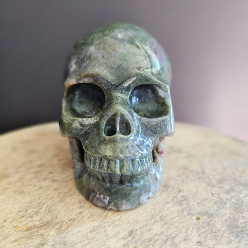 Moss Agate Skull | Nurture My Spirit