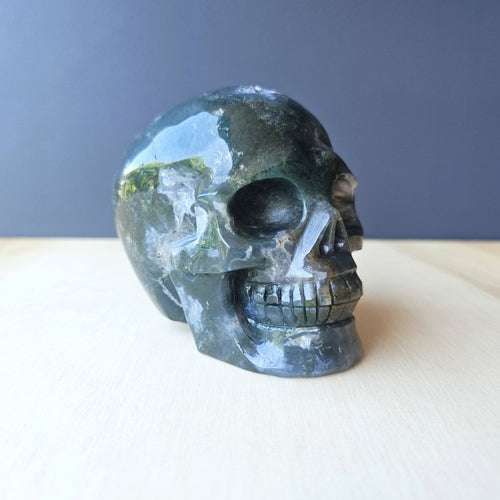Moss Agate Skull | Nurture My Spirit