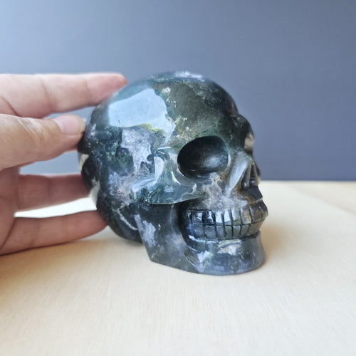 Moss Agate Skull | Nurture My Spirit