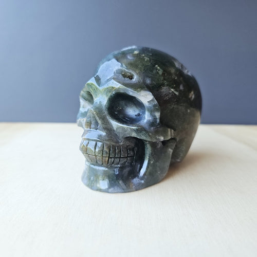 Moss Agate Skull | Nurture My Spirit