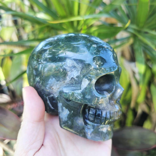 Moss Agate Skull | Nurture My Spirit