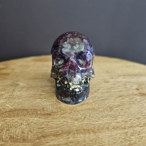 Multi Crystal Orgonite Skull | Guardian of Energy