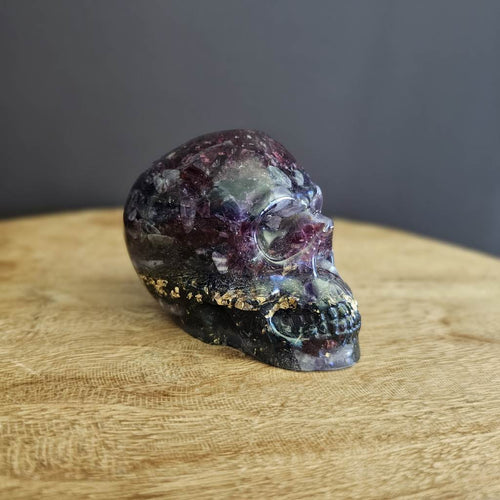 Multi Crystal Orgonite Skull | Guardian of Energy