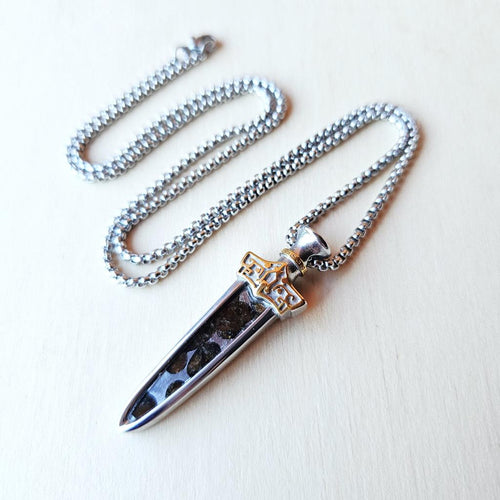 Muonionalusta & Sericho Meteorite Sword Pendant | Astral Dagger