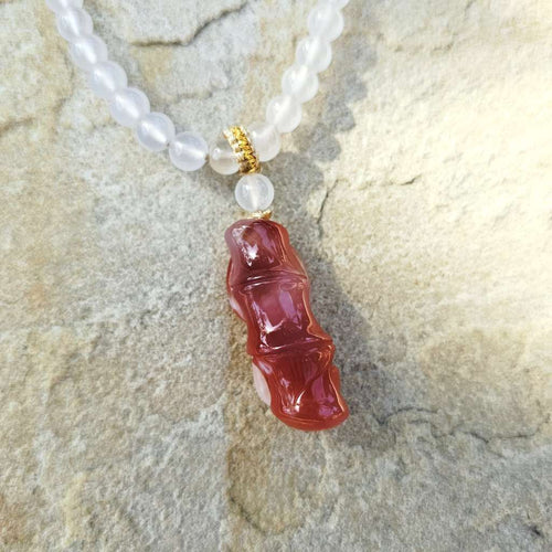 Nanhong Agate Adjustable Necklace | Bamboo Serenity