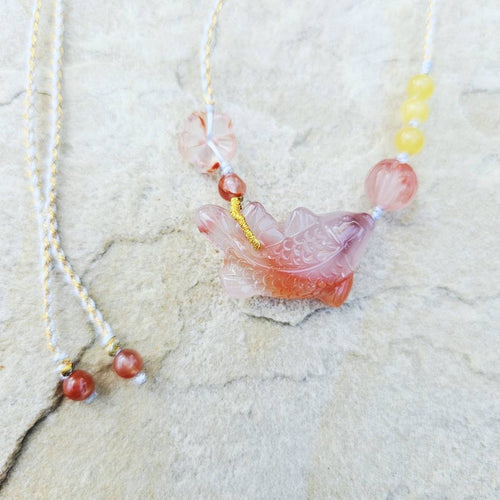 Nanhong Agate Koi Fish Adjustable Necklace | Gentle Current