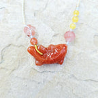Nanhong Agate Koi Fish Adjustable Necklace | Golden Fortune