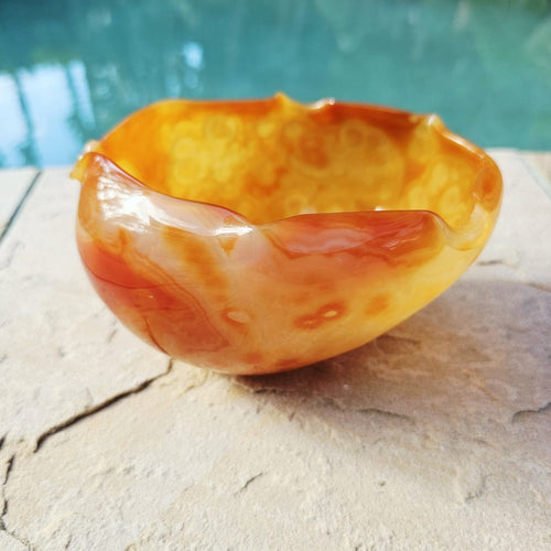 Natural Carnelian Carved Bowl 465gms