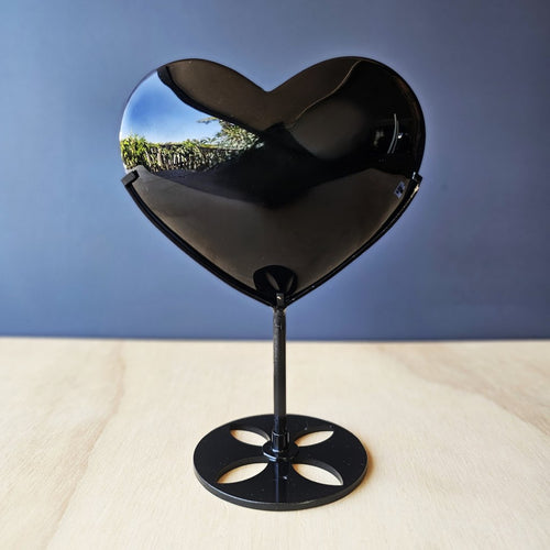 Obsidian Heart On Stand | Protected Love