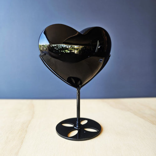 Obsidian Heart On Stand | Protected Love