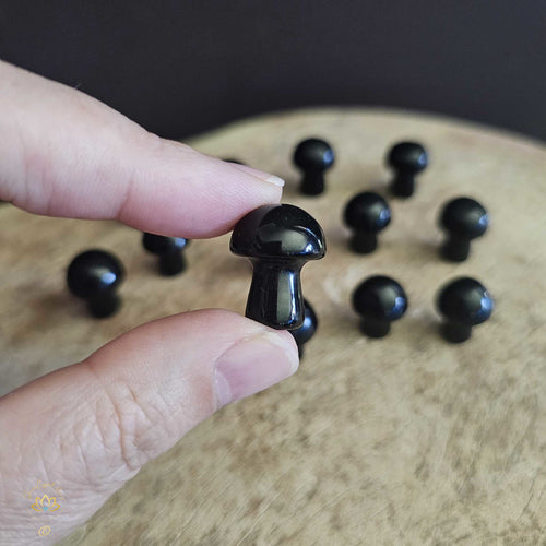 Obsidian Mini Mushrooms