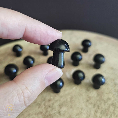 Obsidian Mini Mushrooms