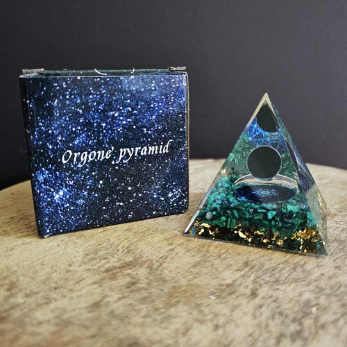 Obsidian & Malachite | Orgonite Pyramid