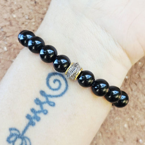 Obsidian & Prophecy Stone Bracelet | Prophetic Protection