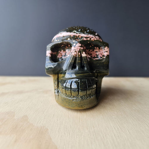Ocean Jasper Skull Carving | The Masked Mystic