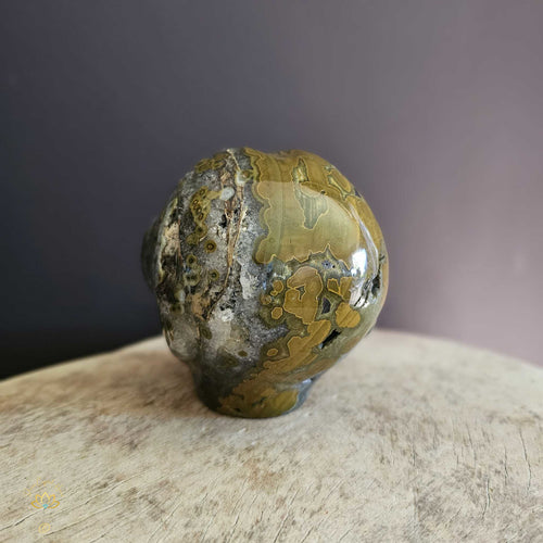 Orbicular Ocean Jasper Alien Skull | Guardian Of Transcendence