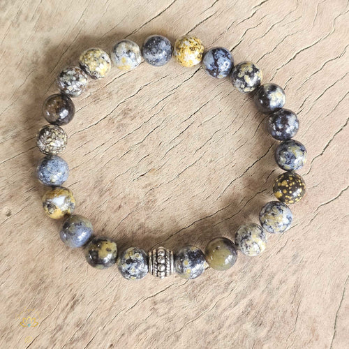 Orbicular Ocean Jasper Bracelet | 8mm Beads