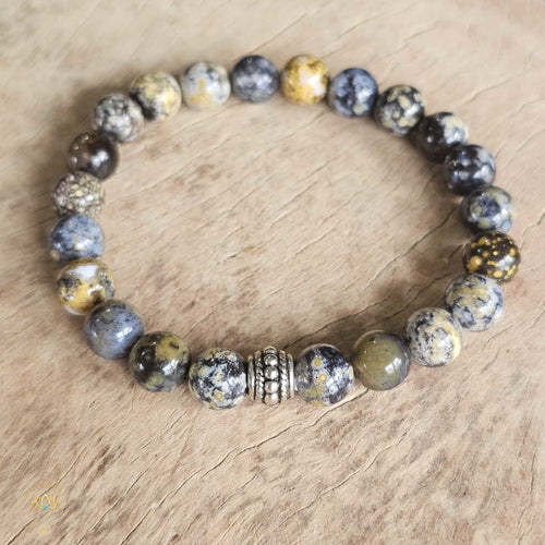 Orbicular Ocean Jasper Bracelet | 8mm Beads