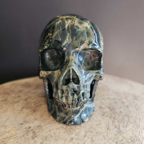 Orbicular Ocean Jasper Skull | Guardian Of Expansion