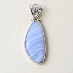 Blue Lace Agate Pendant | Inner Peace