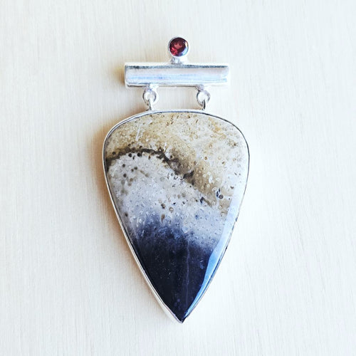 Palm Root & Faceted Garnet Pendant | Sacred Stone