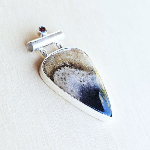 Palm Root & Faceted Garnet Pendant | Sacred Stone