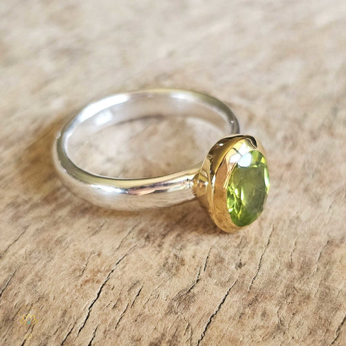 Peridot Faceted Ring | Radiant Energy