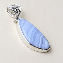 Blue Lace Agate Pendant | Inner Peace